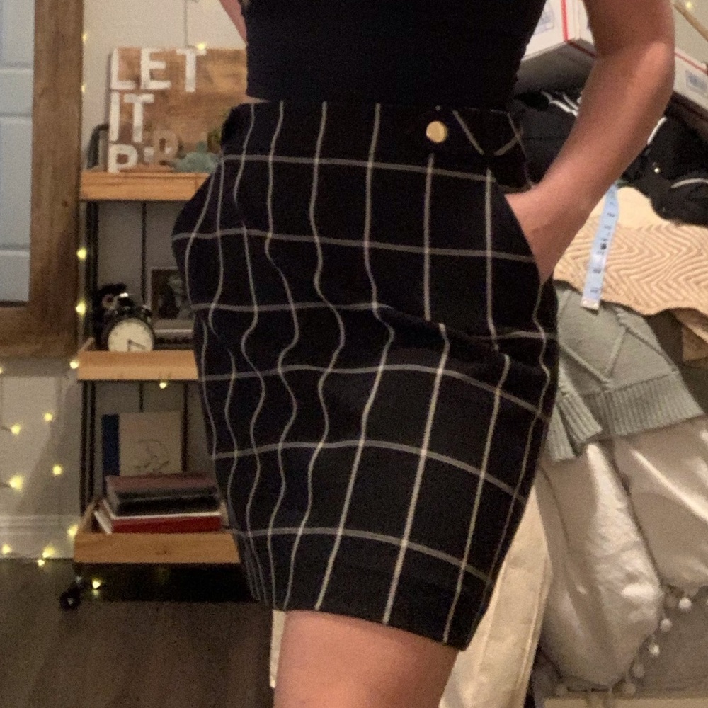 Loft Windowpane Skirt